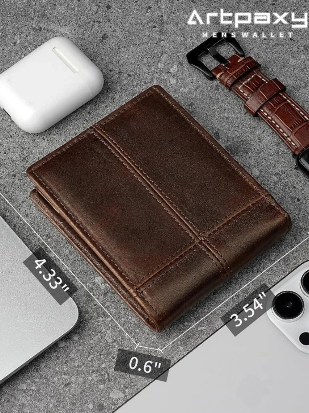 Genuine Leather Bifold Wallet for Men | RFID Blocking, 13 Card Holders, Gift Box